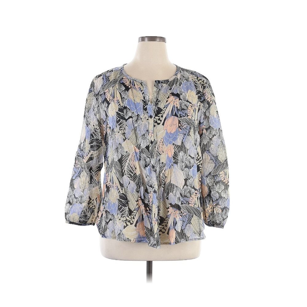 Lucky Brand 3/4 sleeve button front blouse